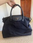 Used Prada Nylon Navy Handbag.